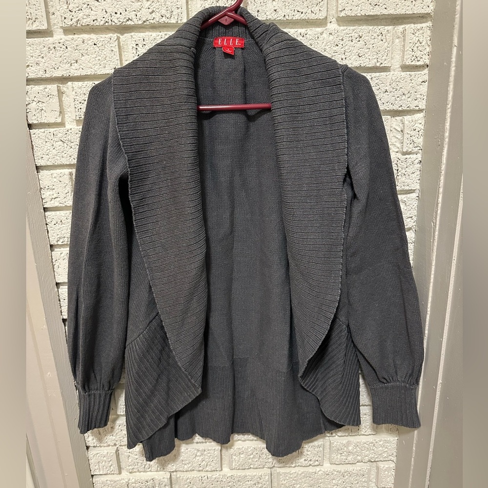 Elle Women's Charcoal Open Front Cardigan